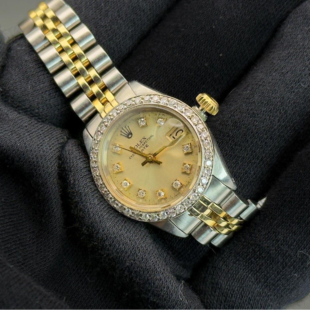 69173 Rolex Date 26mm Gold and Silver Women's Watch